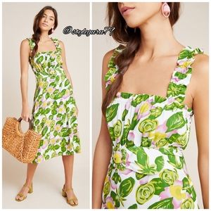 NWT, Anthropologie, Faithfull The Brand Mae Belted Midi Dress